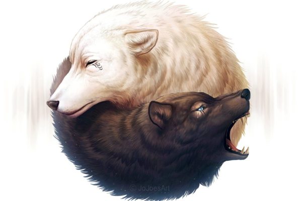 yin and yang wolves for scottshak poem origin story