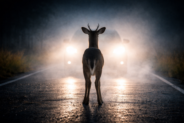 Deer caught in headlights image