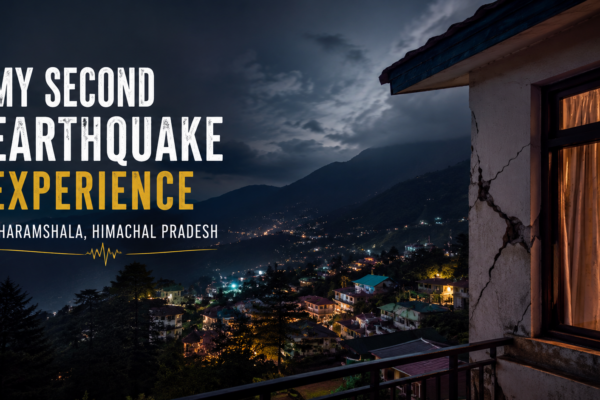Night view of Dharamshala, Himachal Pradesh, where a 4.9-magnitude earthquake was experienced during a family trip.