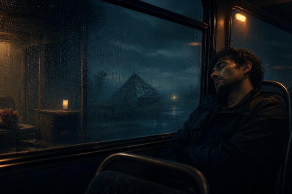 a man trying to sleep in a bus